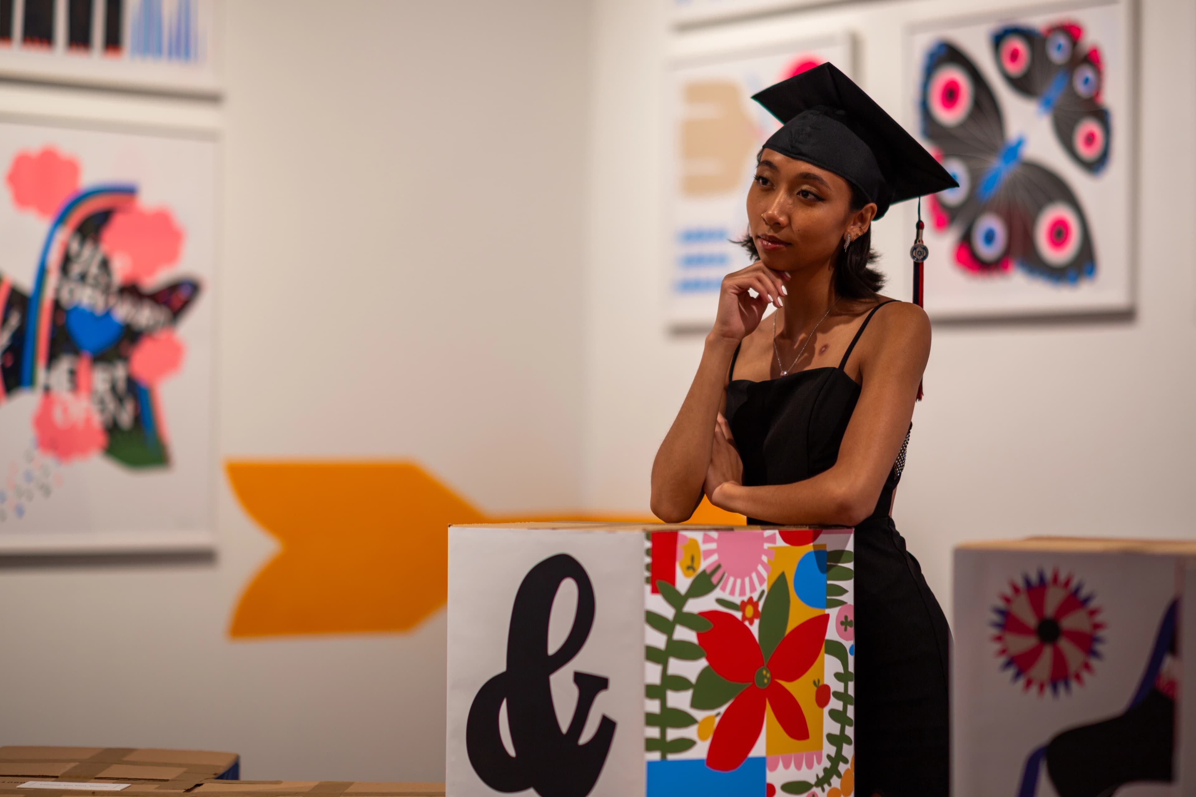 A graduation photo of an Art History major from SMC