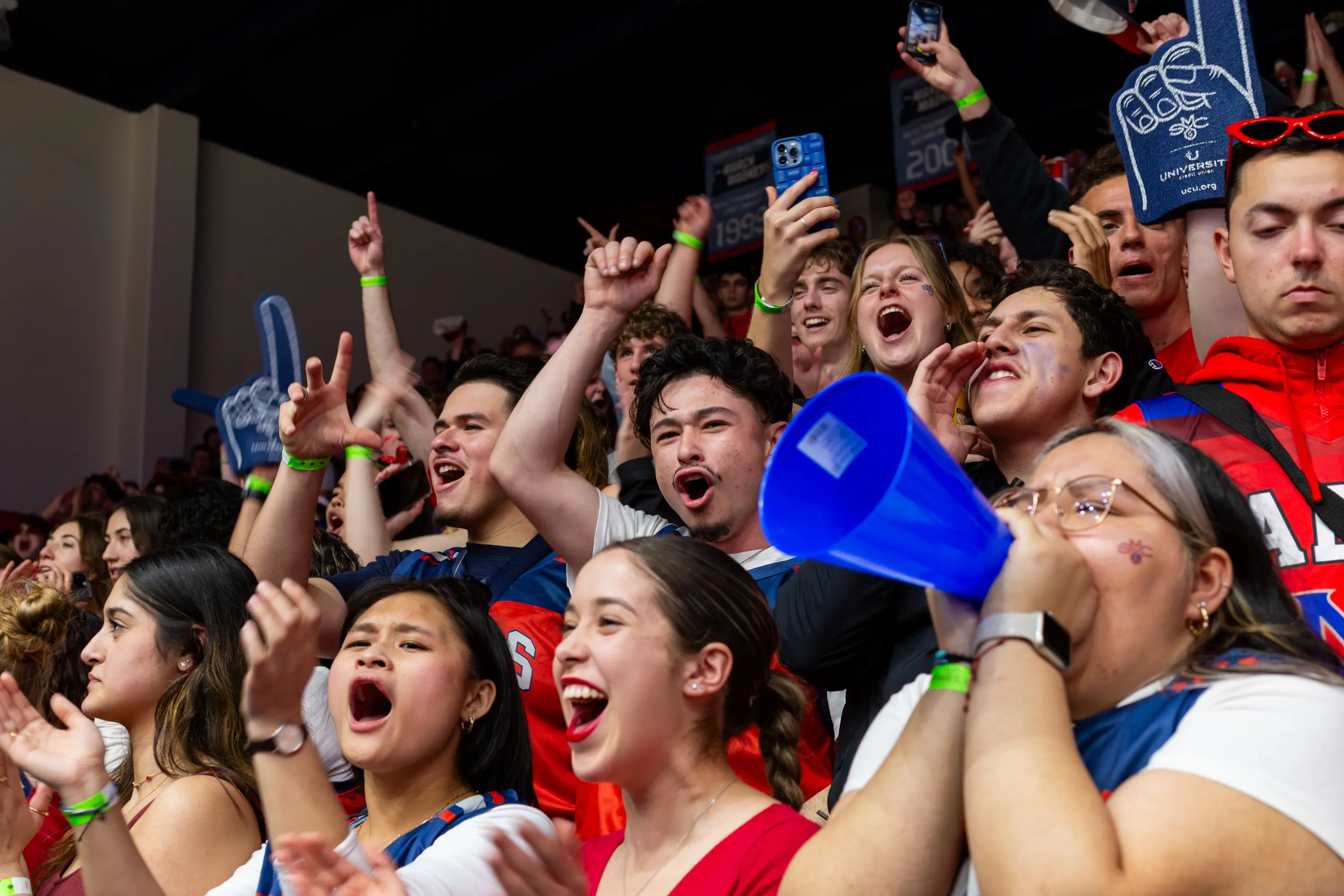 A shot of the fans watching the Saint Mary's College of California men's basketball team